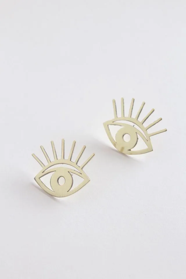 Eye Earring - Brass