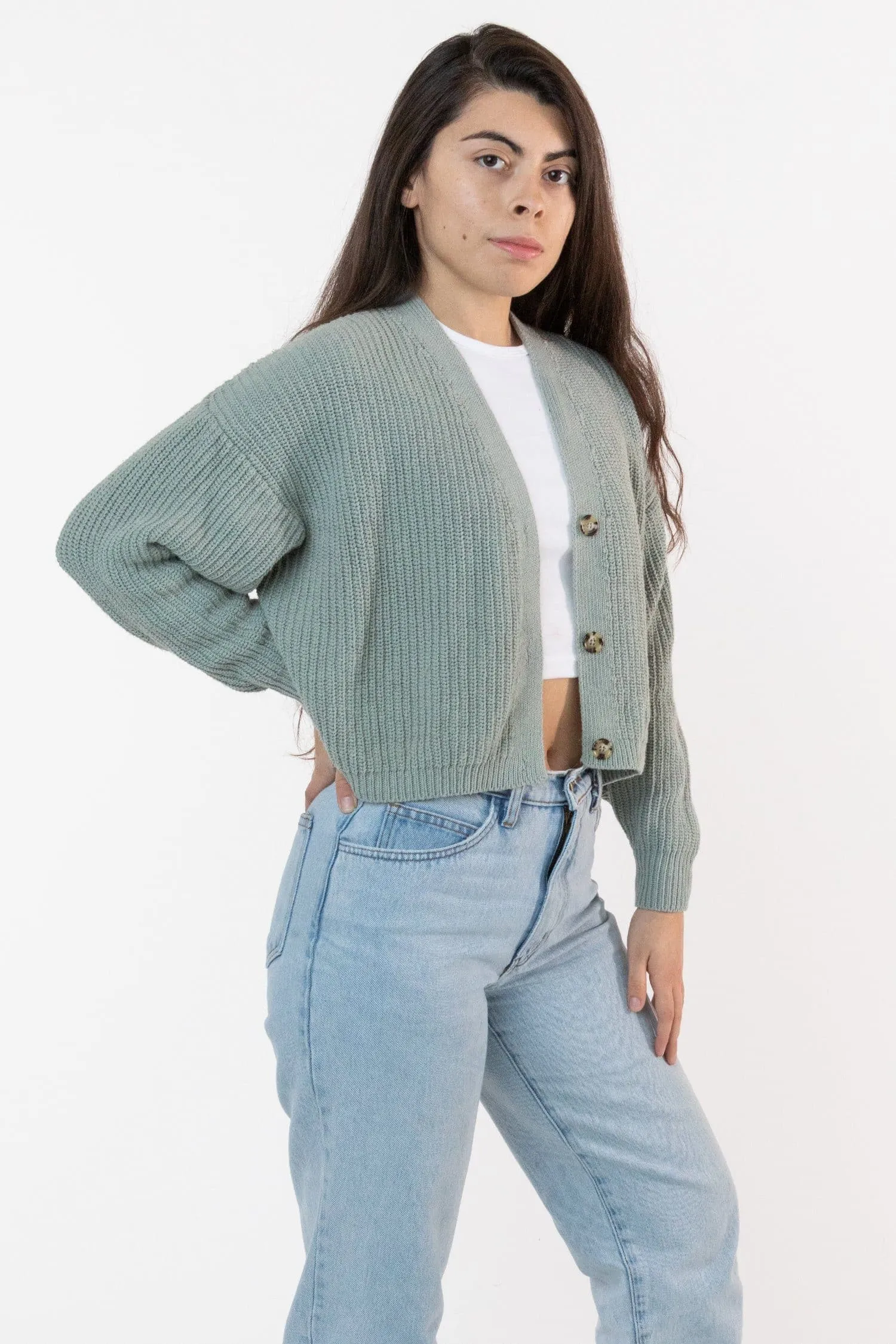 FM35GD - Fisherman Cropped Cardigan