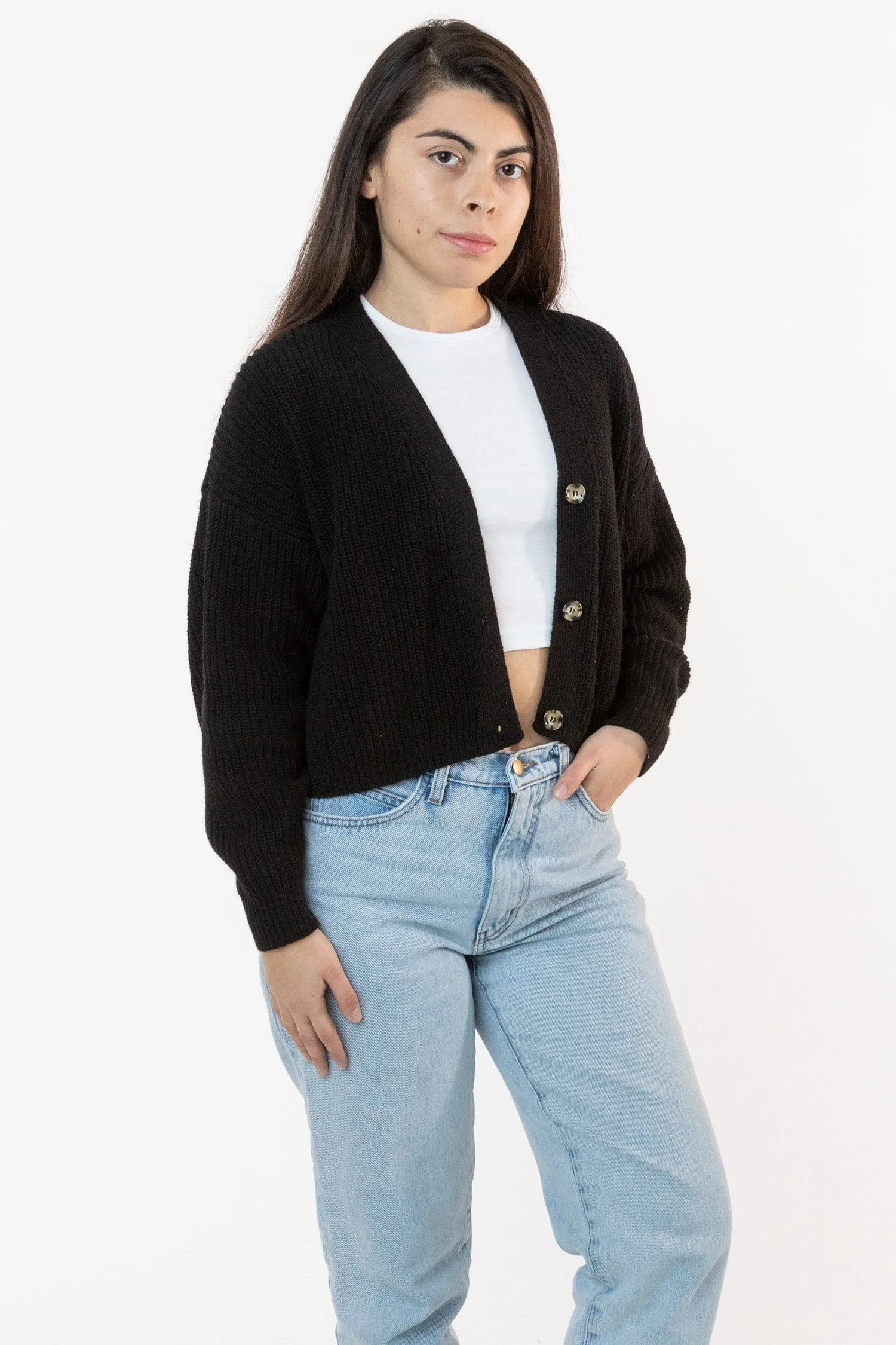 FM35GD - Fisherman Cropped Cardigan