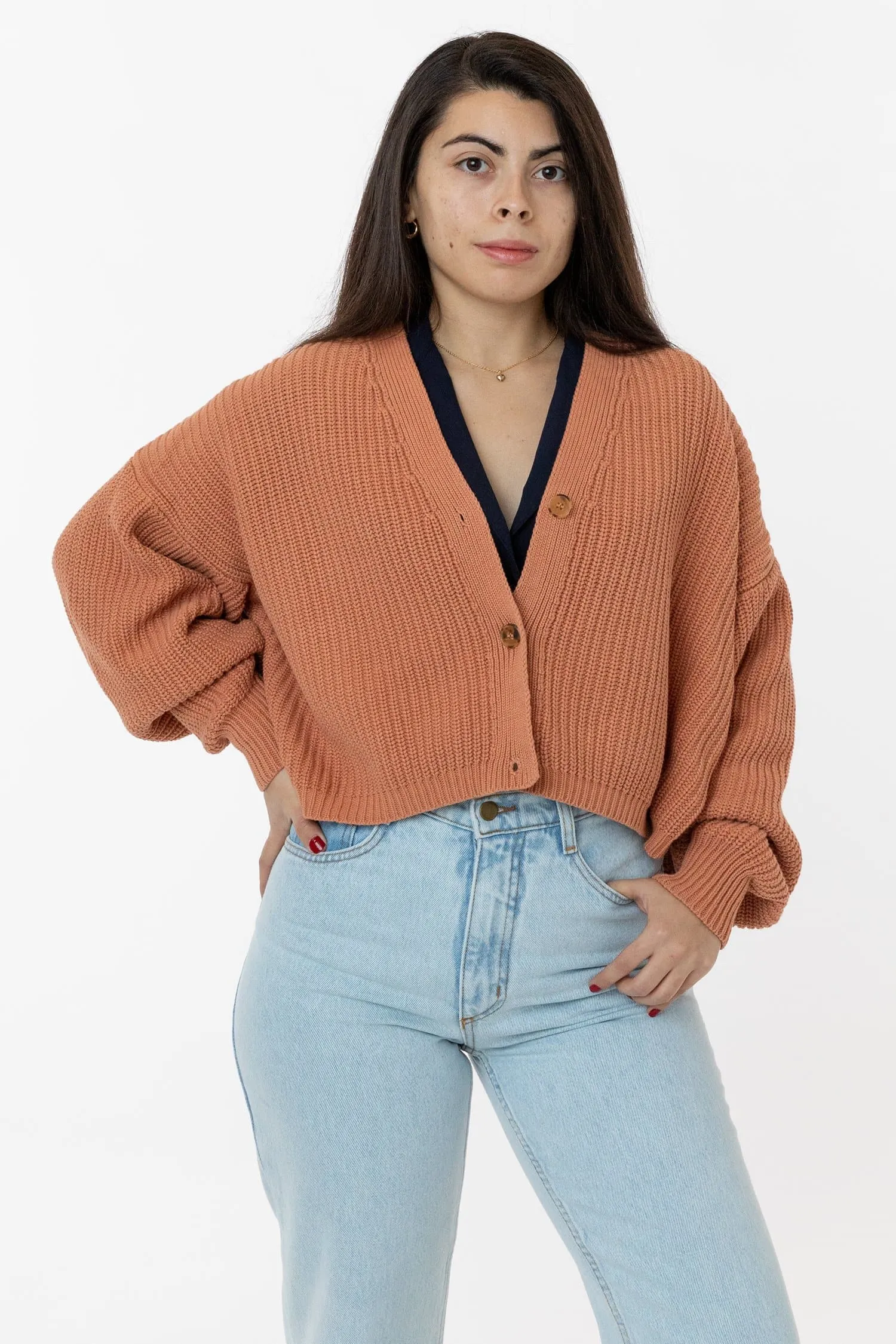 FM35GD - Fisherman Cropped Cardigan