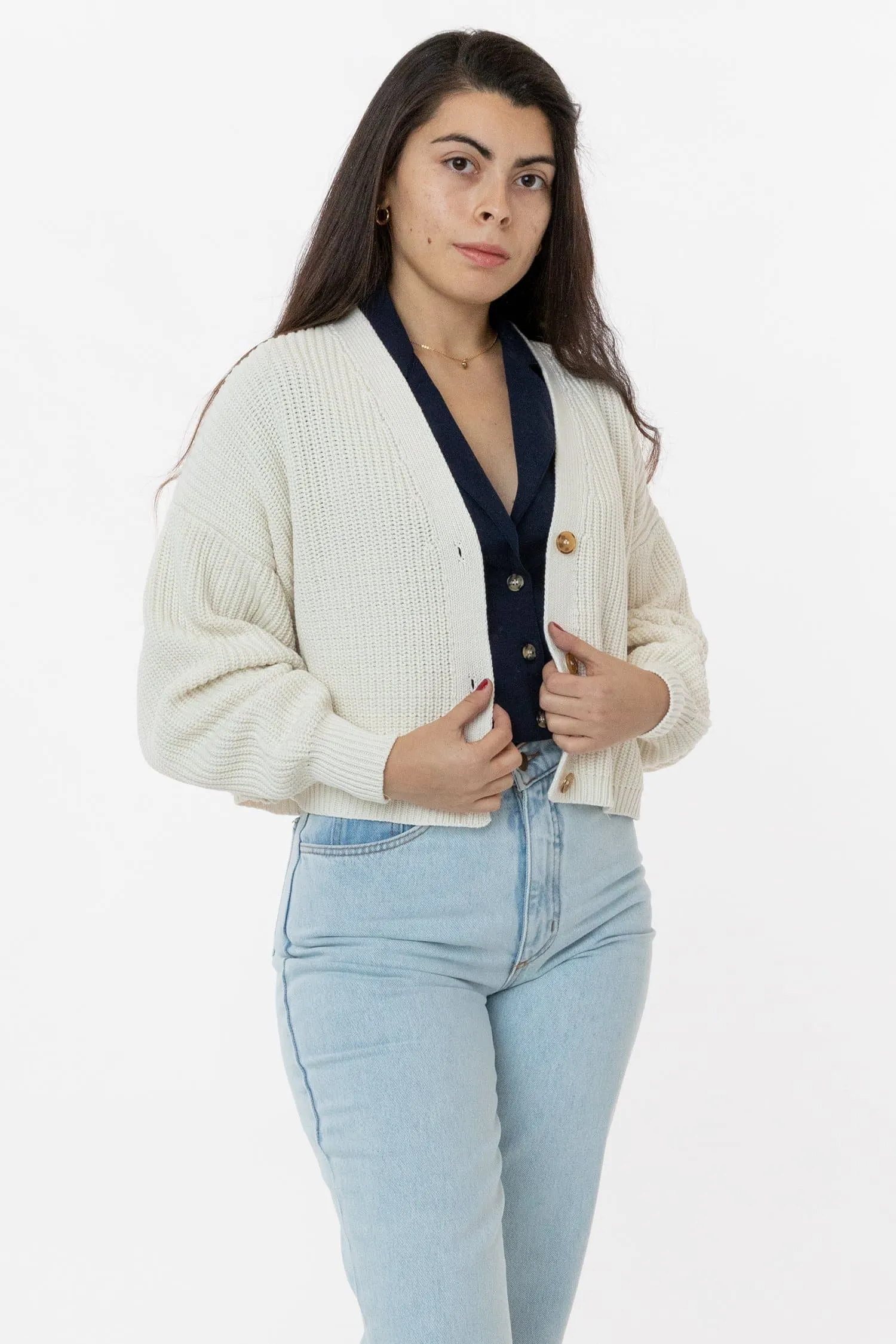 FM35GD - Fisherman Cropped Cardigan