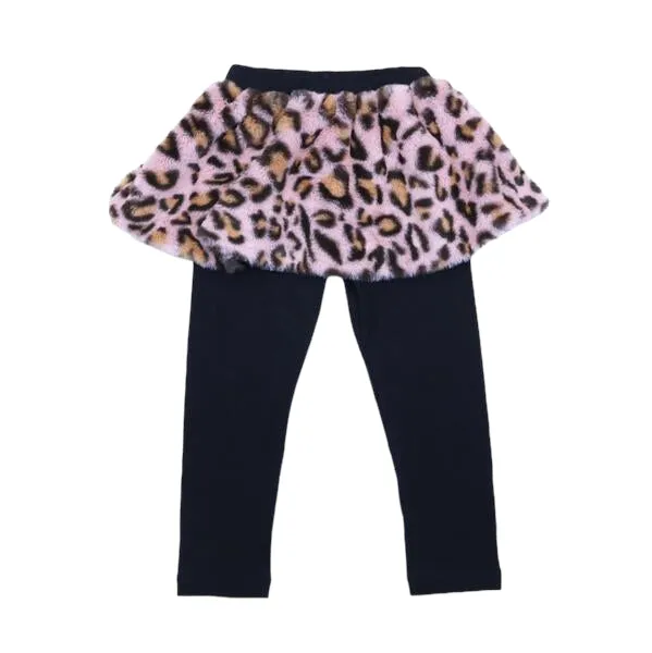 Furry Leopard Mix Skeggings