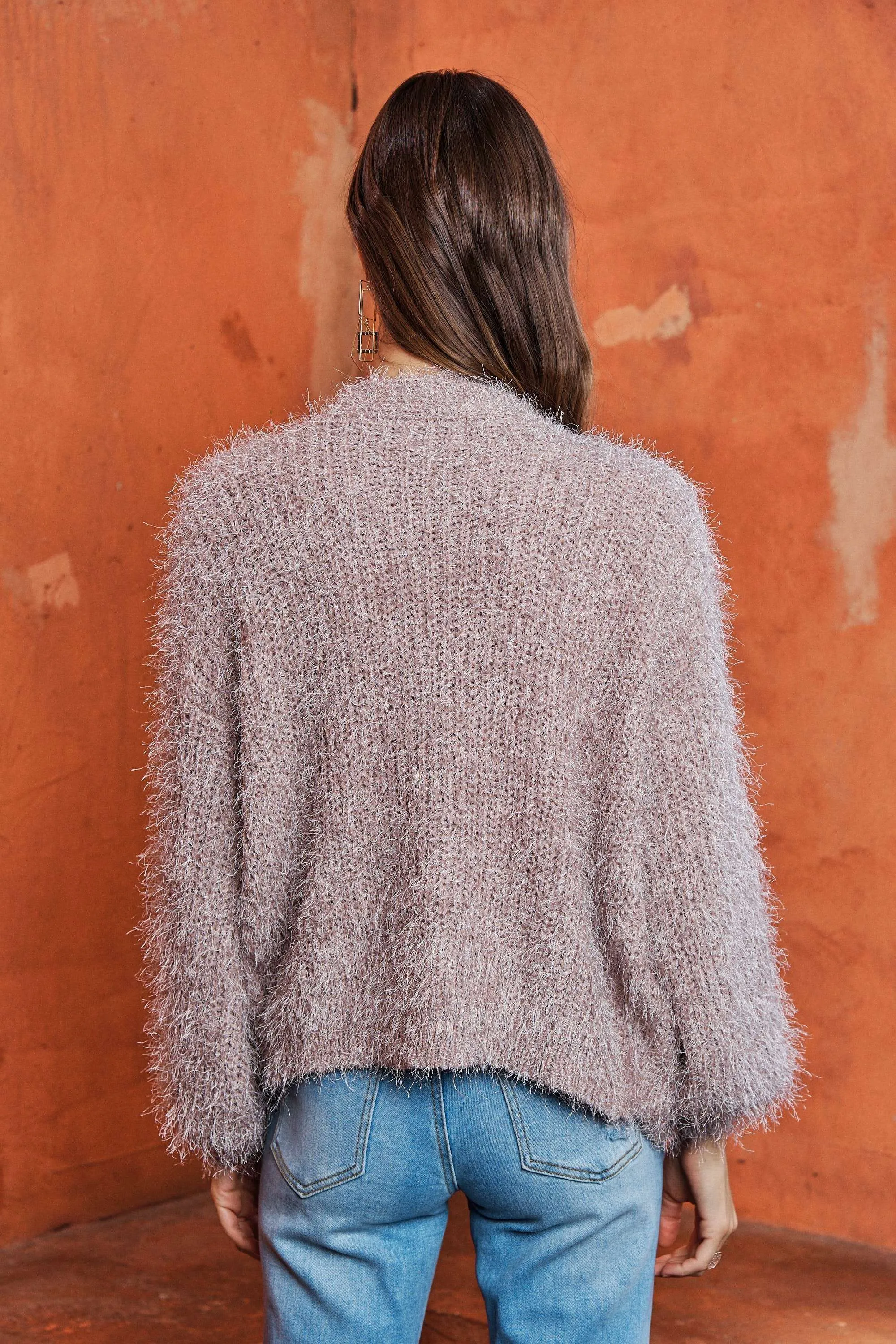 FUZZY SWEATER CARDIGAN