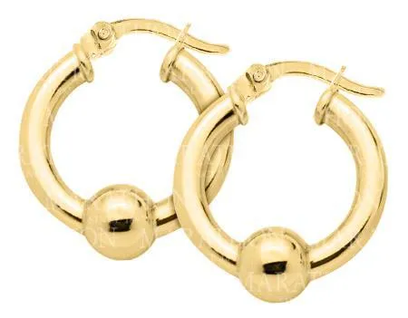 Genuine 14k Yellow Gold Cape Cod Hoop Earring