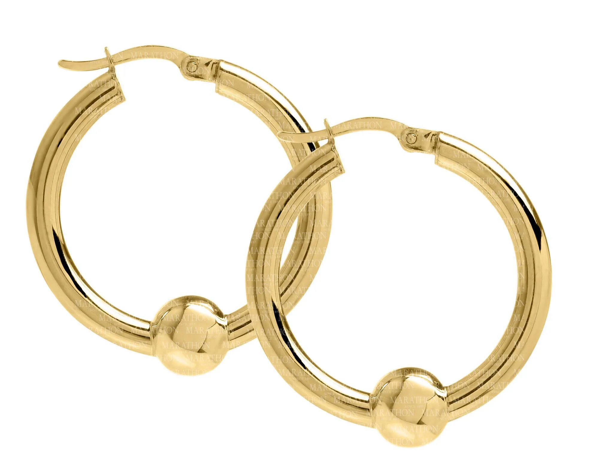 Genuine 14k Yellow Gold Cape Cod Hoop Earring