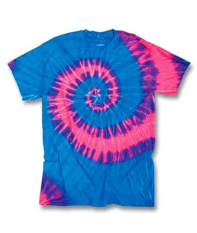 gildan tie-dye adult tides/waves tee - neon berry (2xl)