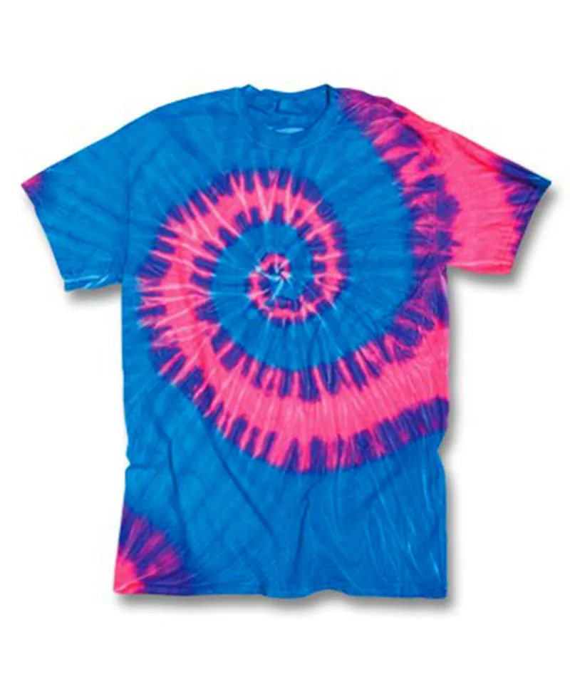 gildan tie-dye adult tides/waves tee - neon berry (2xl)