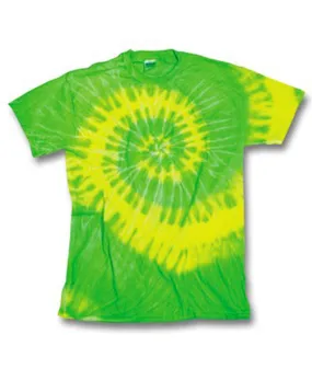 gildan tie-dye adult tides/waves tee - neon citrus (xl)