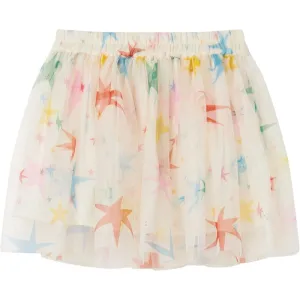 Girls Cream Star Tulle Skirt