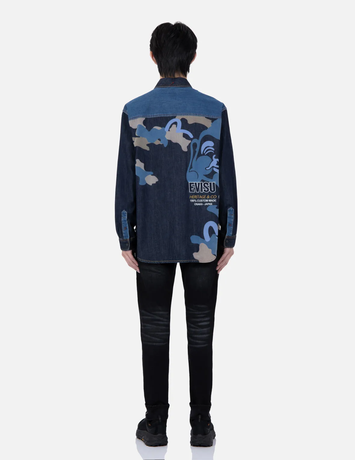 Godhead Camouflage Print Denim Shirt