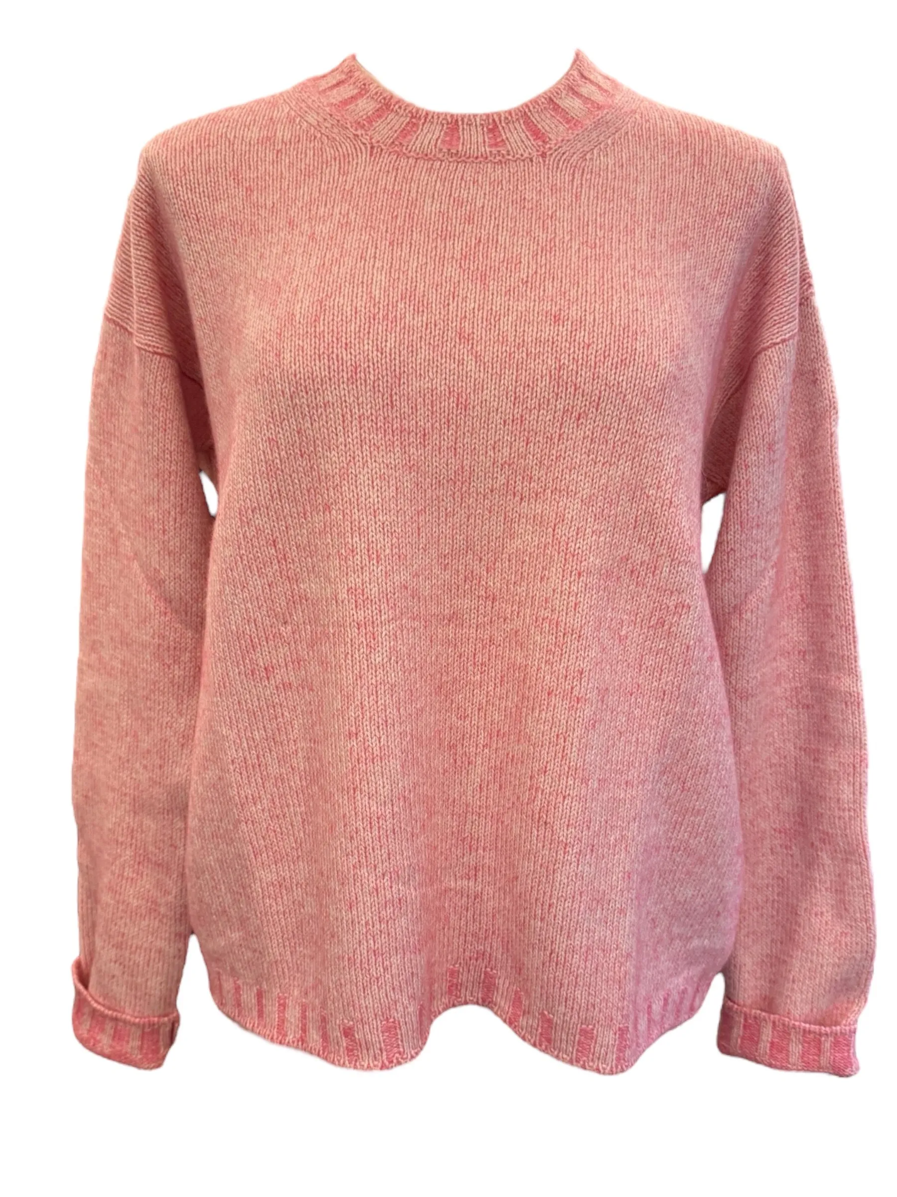 Gran Sasso Women's Cashmere Blend Crew Sweater Pink