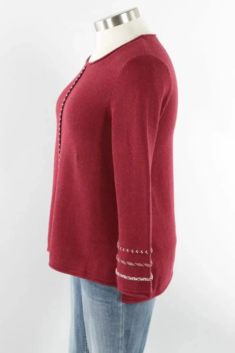 Habitat Sale, 83019 Roll Trim Crew Sweater 60% Off Regular Price