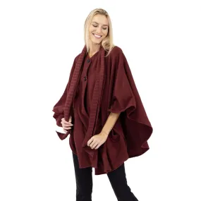 Hannah Cozy Coat Cape with Attached Scarf, and Gloves Set