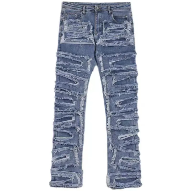 High Street Heavy Industry Washed Whisker Harem Patch Jeans