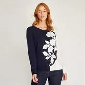 Intarsia Flower Sweater