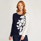 Intarsia Flower Sweater