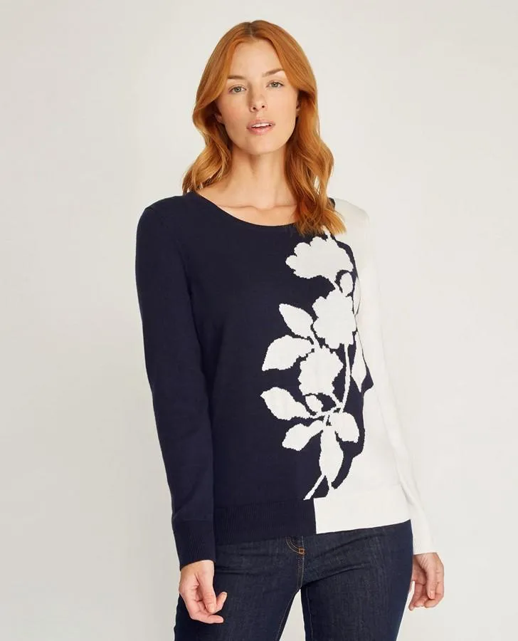 Intarsia Flower Sweater