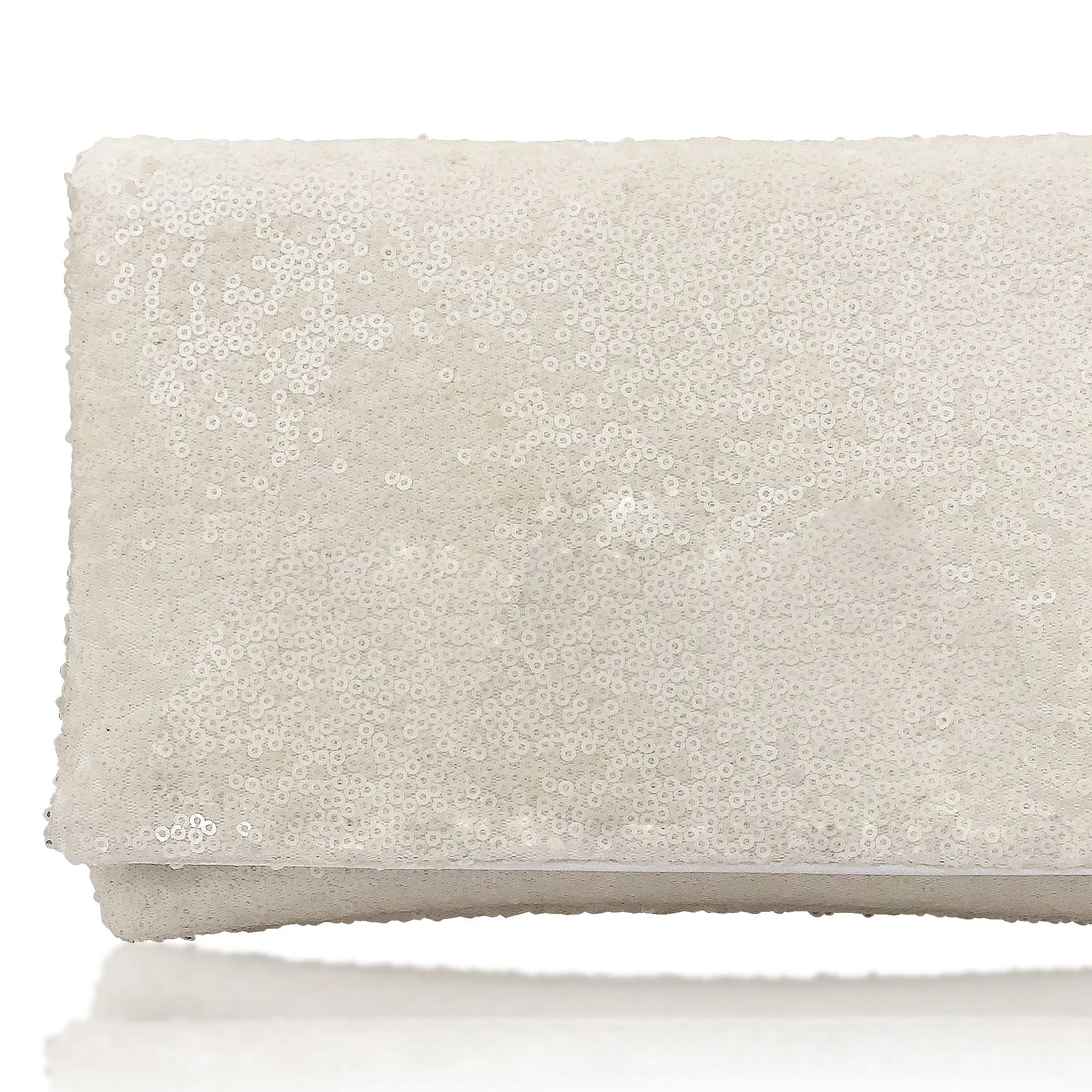 Ivory sequin plain clutch handbag