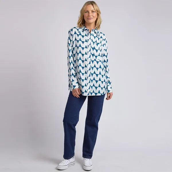 Janey Geo Shirt - Navy Geo Print