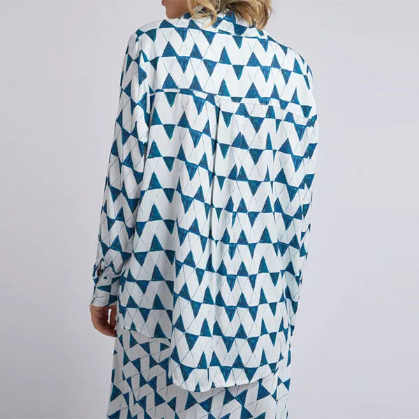 Janey Geo Shirt - Navy Geo Print