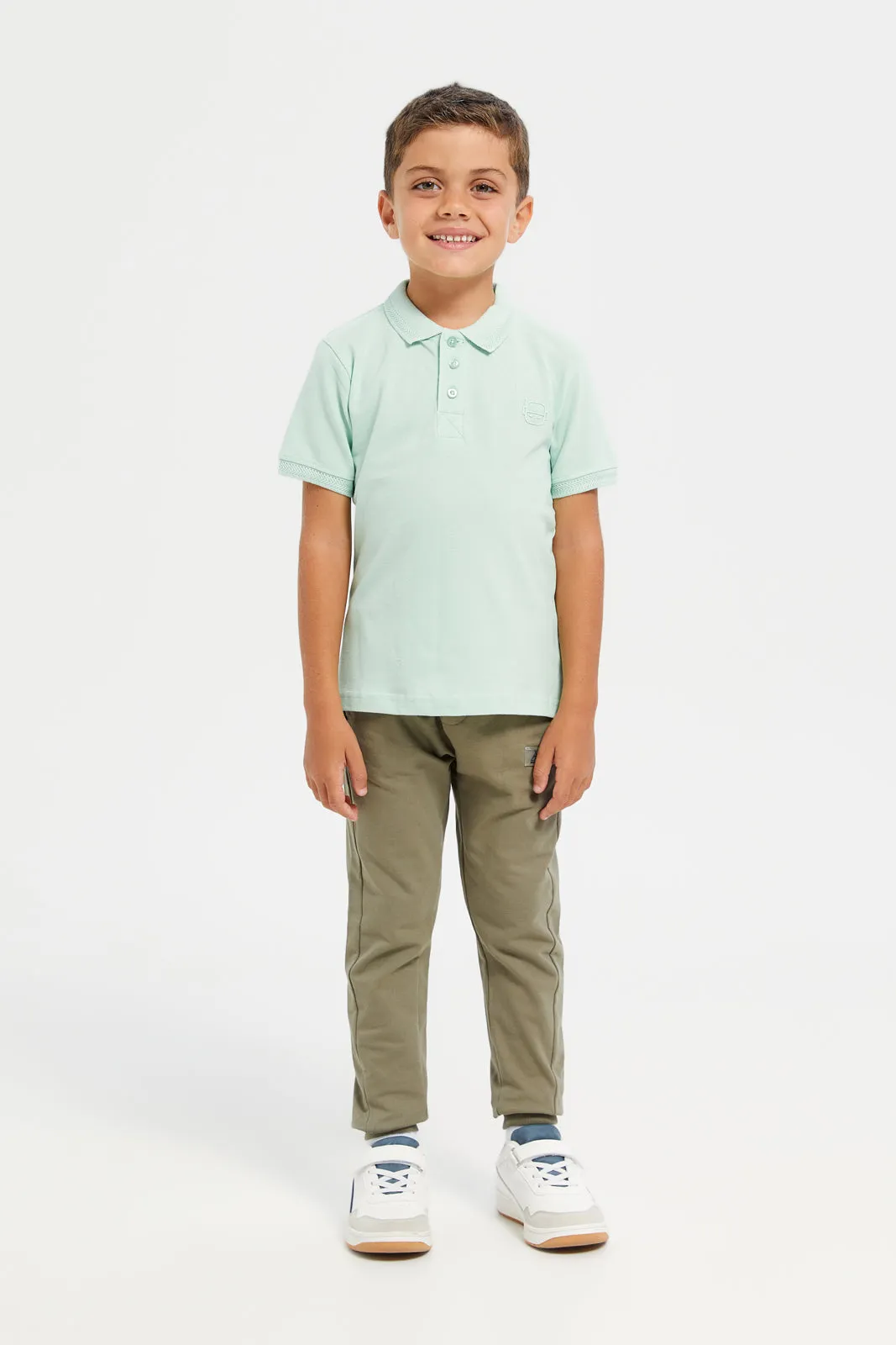 Junior Boys Olive Basic Track Pants