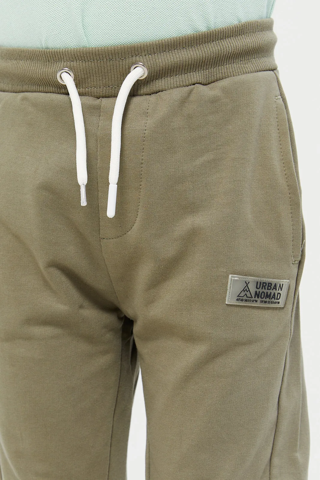 Junior Boys Olive Basic Track Pants