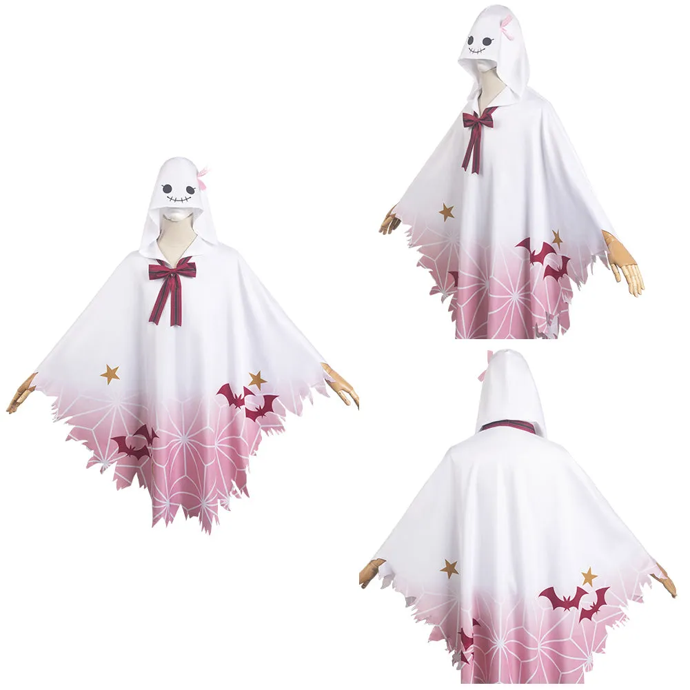 Kamado Nezuko White Unisex Ghost Hooded Cloak Party Carnival Halloween Cosplay Costume