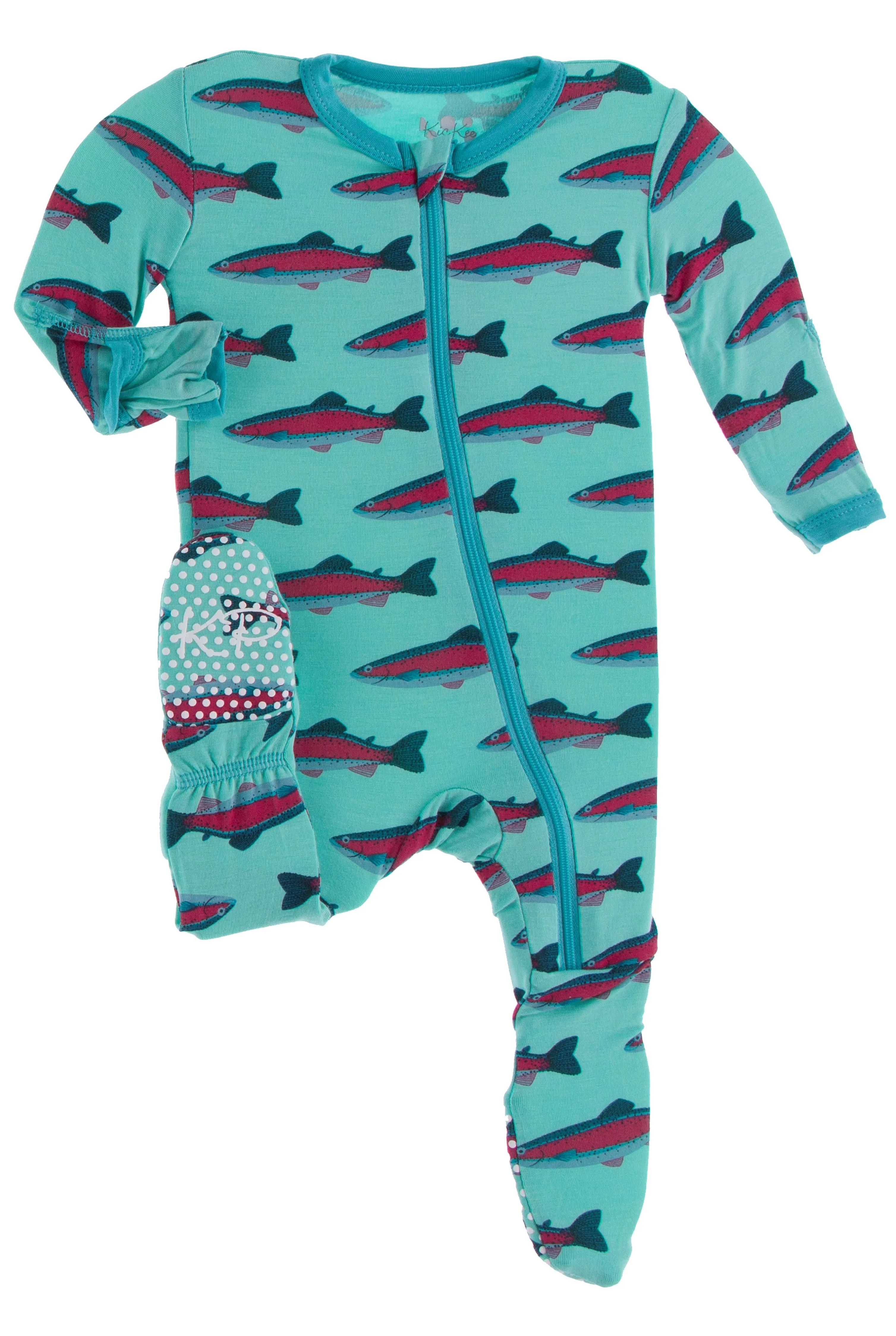 KicKee Pants Glass Rainbow Trout Footie with Zipper