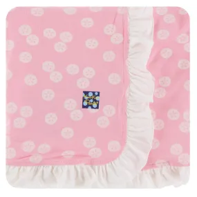 KicKee Pants Lotus Sand Dollar Ruffle Stroller Blanket