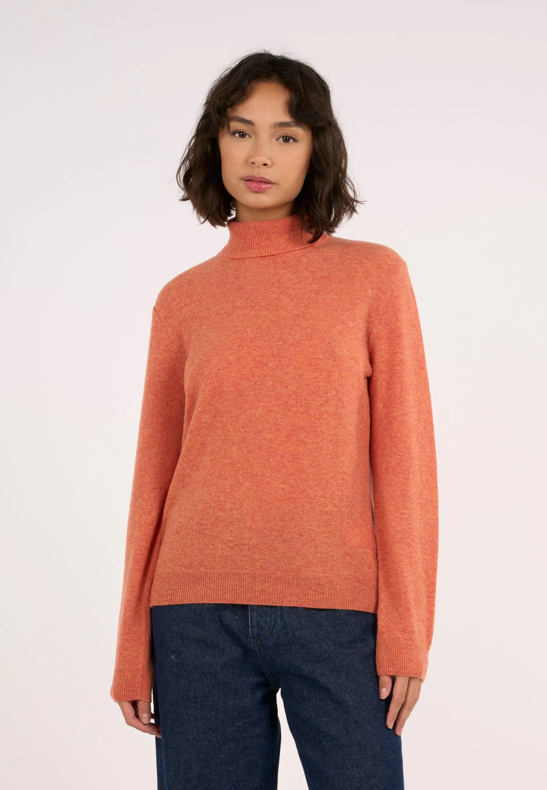 Lambswool roll neck - Autumn Leaf