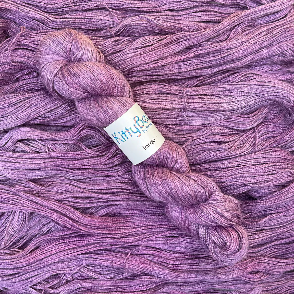 Largo: Alpaca, Linen, Silk Fingering Weight Yarn | Hand-Dyed Skeins | KittyBea by the Sea