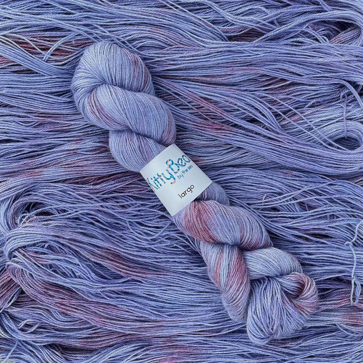 Largo: Alpaca, Linen, Silk Fingering Weight Yarn | Hand-Dyed Skeins | KittyBea by the Sea