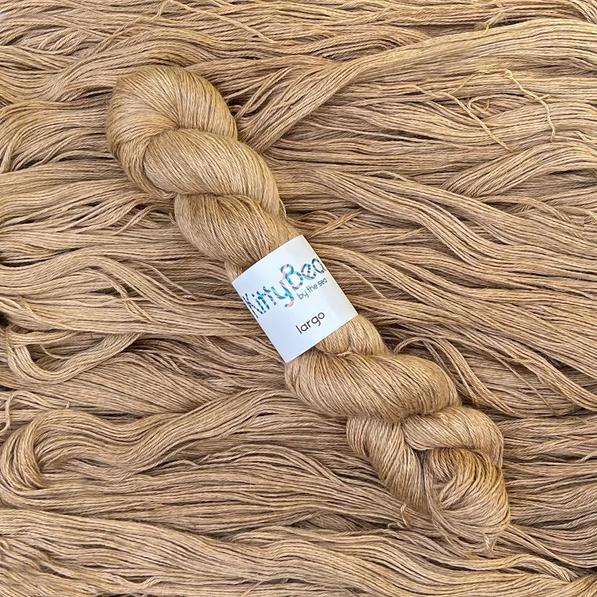 Largo: Alpaca, Linen, Silk Fingering Weight Yarn | Hand-Dyed Skeins | KittyBea by the Sea