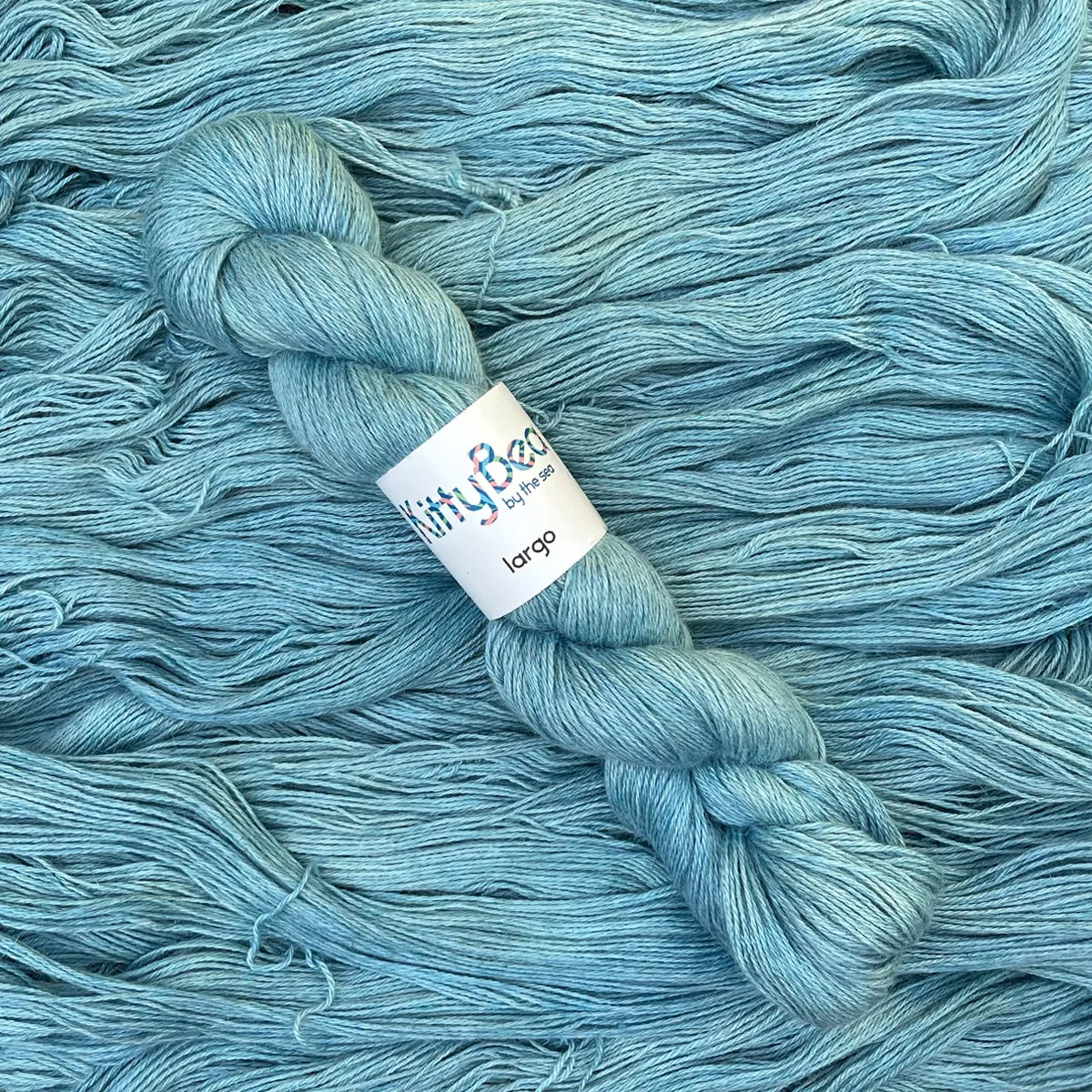 Largo: Alpaca, Linen, Silk Fingering Weight Yarn | Hand-Dyed Skeins | KittyBea by the Sea