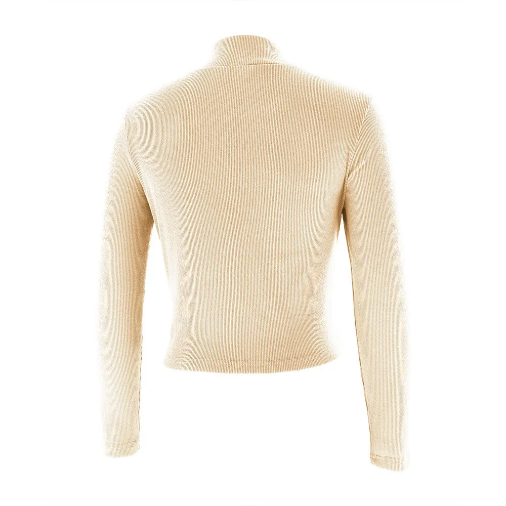 Long Sleeve Sweater Crop Top Jumper V Neck Sweater