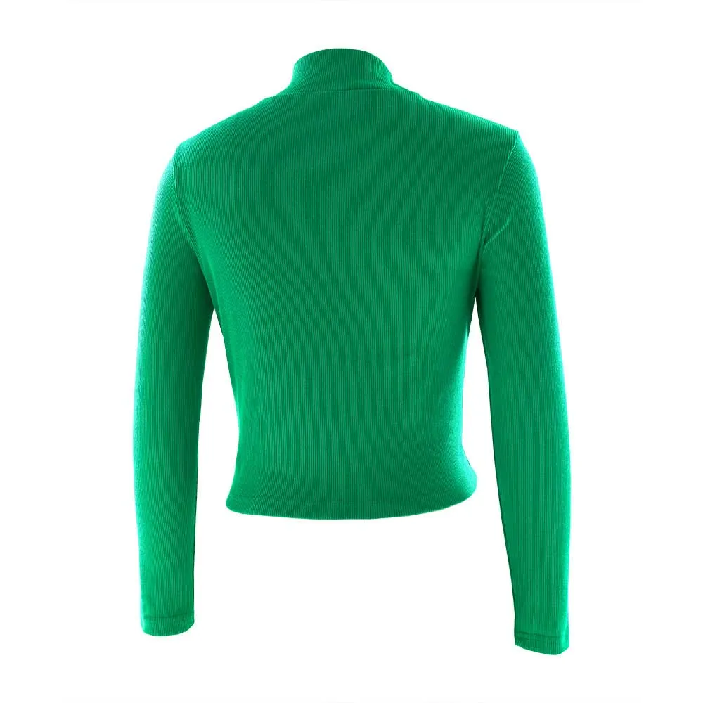 Long Sleeve Sweater Crop Top Jumper V Neck Sweater