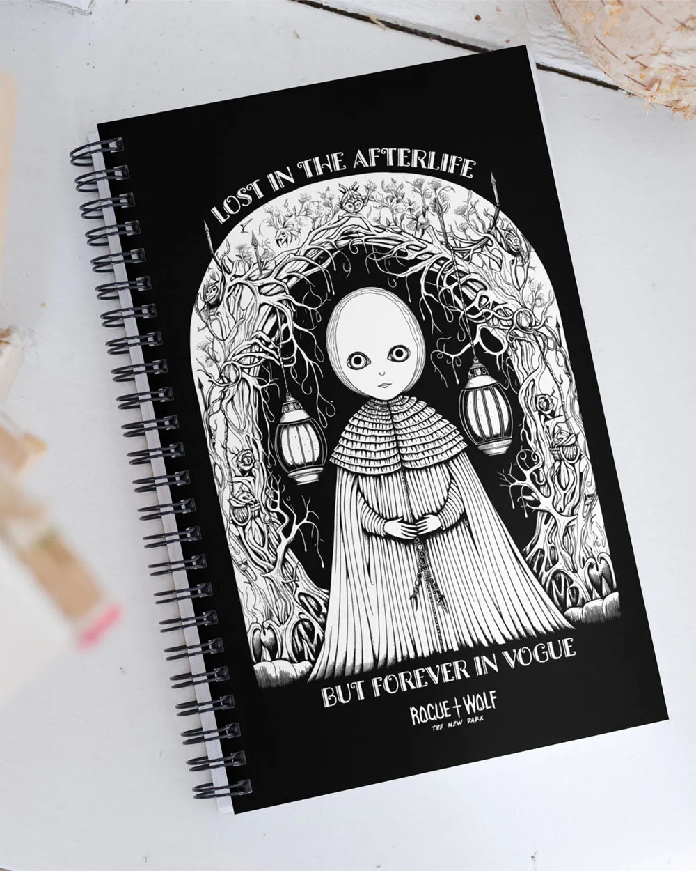 Lost in the Afterlife Spiral Notebook - Gothic Journal for Women Spooky Stationery Halloween Gifts