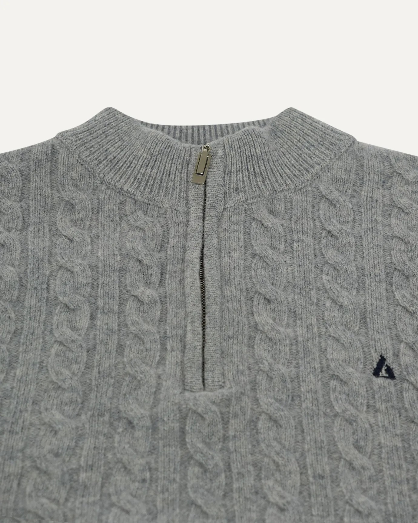 Lovau Old Money Sweater Zip - Light Gray