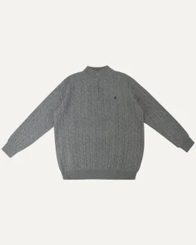 Lovau Old Money Sweater Zip - Light Gray