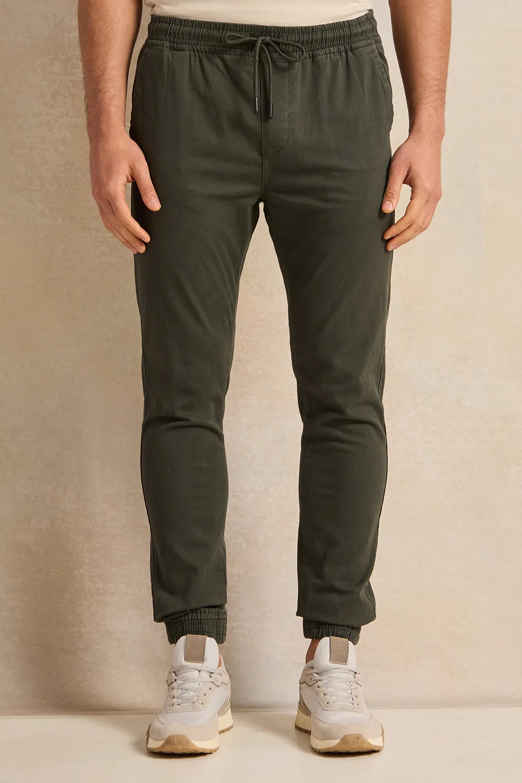 Men OliveTwill Joggers