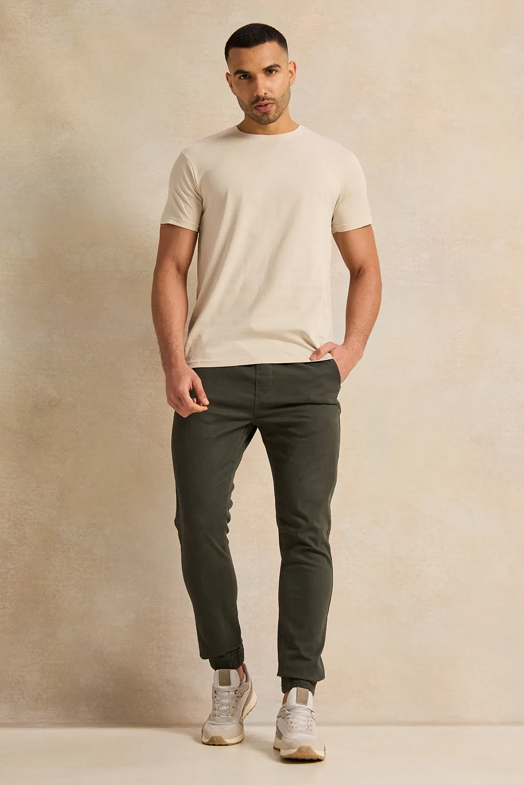 Men OliveTwill Joggers