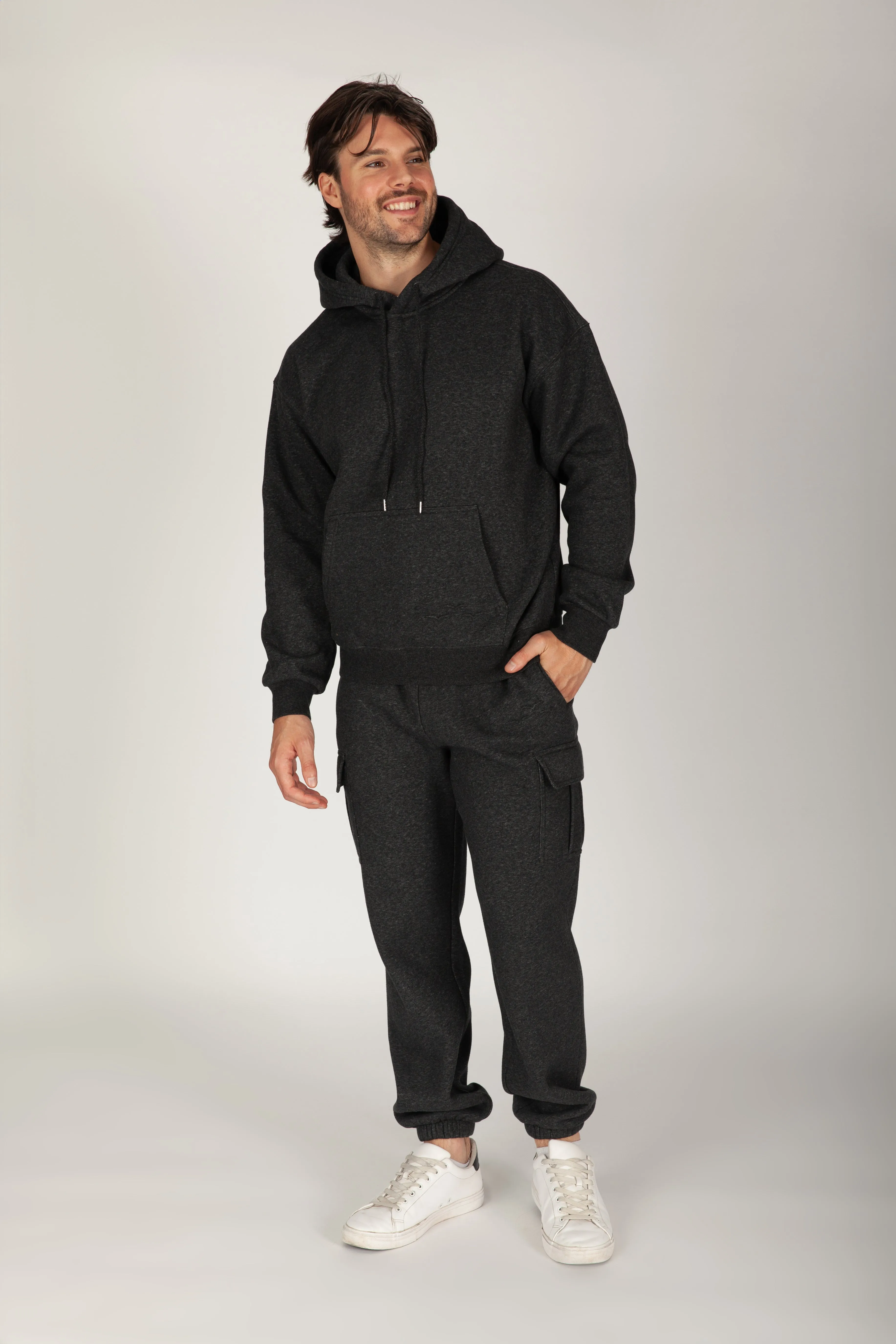 Men's Cargo Tracksuit in Dark Heather Grey