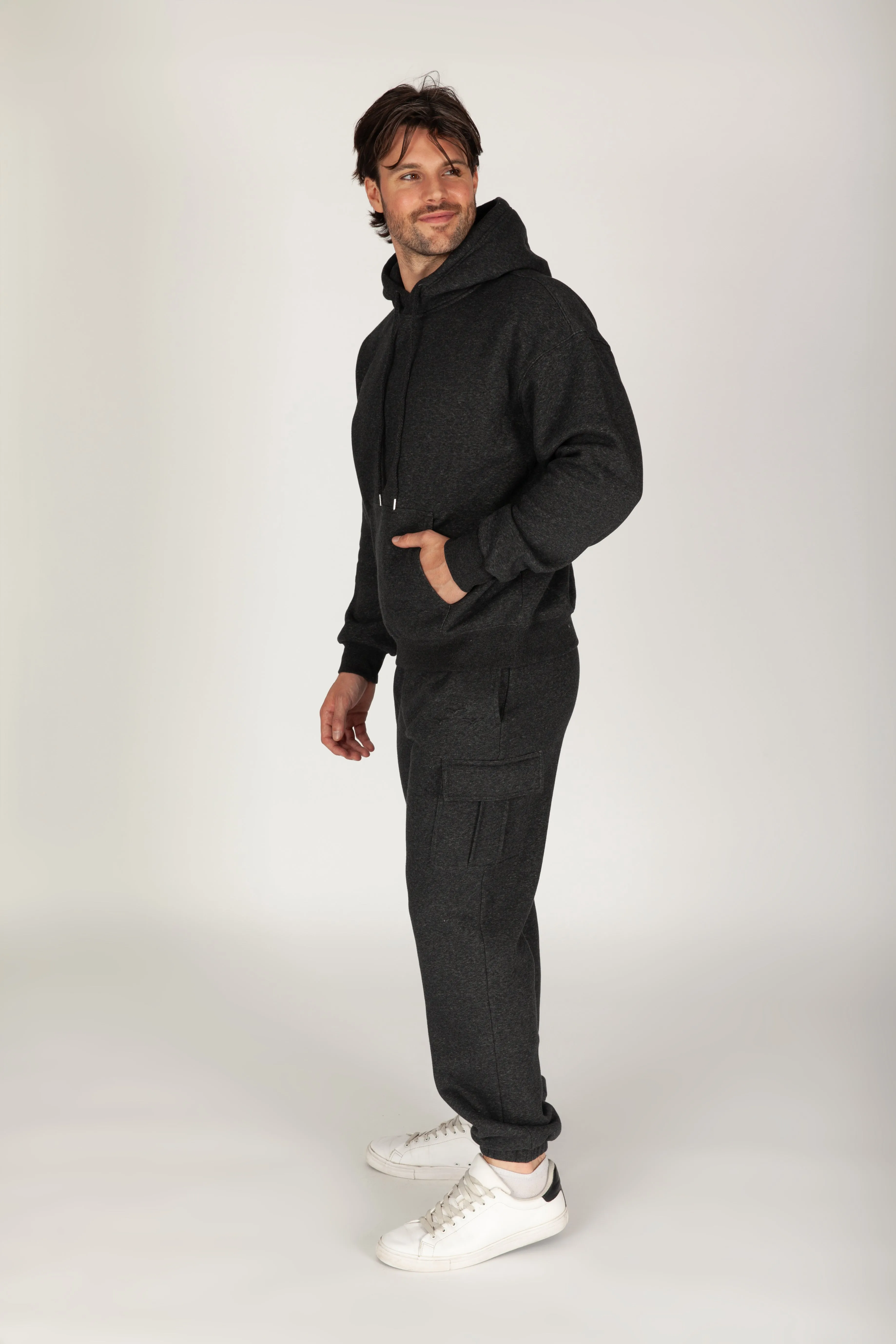 Men's Cargo Tracksuit in Dark Heather Grey