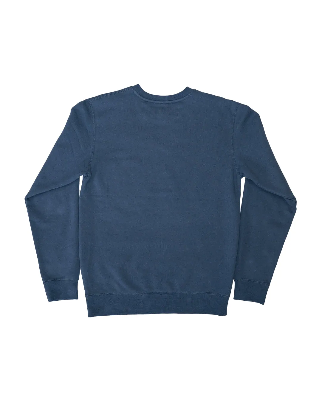 Men's Embroidered Storm Blue Crew Neck Sweater