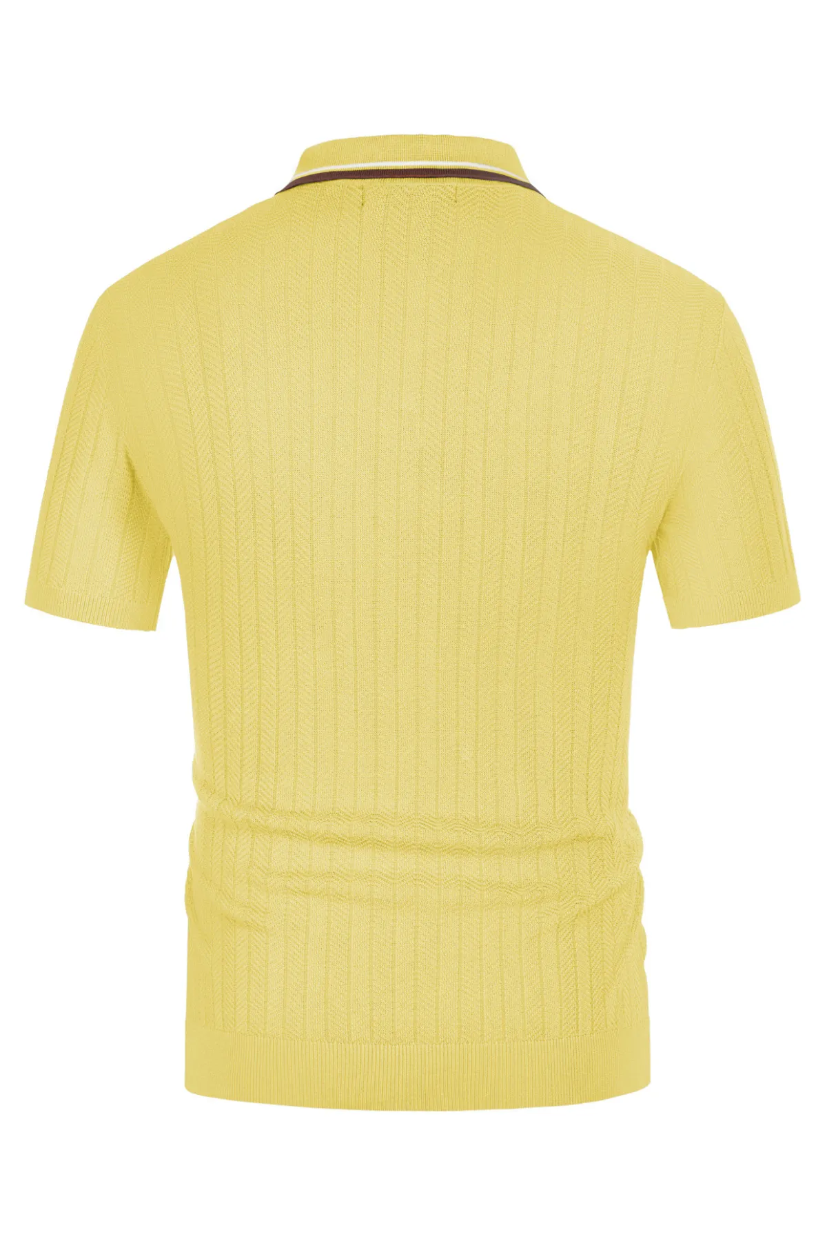 Mens Knitted Polo Shirts Short Sleeve Textured Pullover Golf Polo Pullover T Shirts