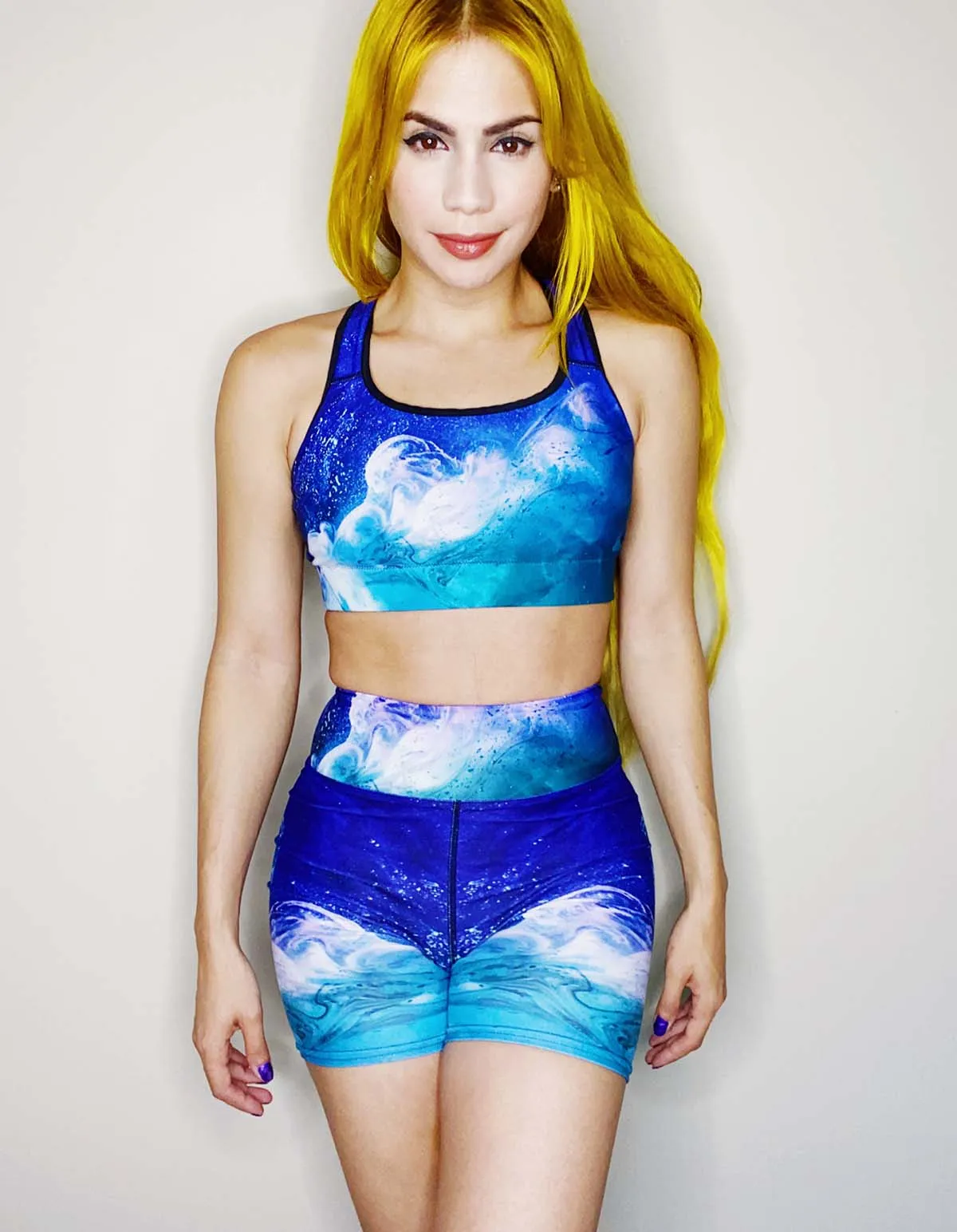 Mermaid Elle's Luminous Seas Yoga Shorts