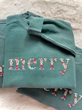 Merry Floral Embroidered Sweater