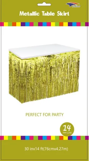 Metallic Table Skirt - Gold