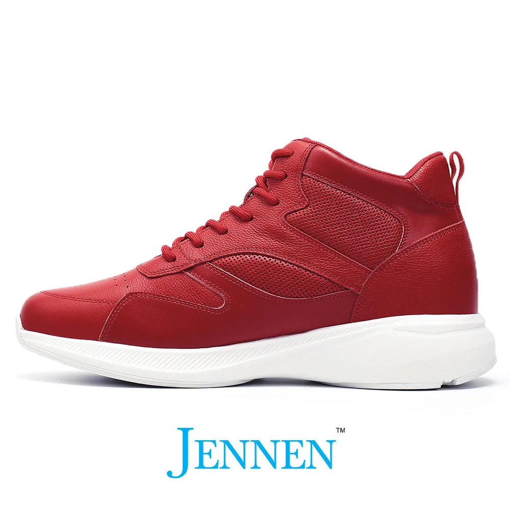 Mr. Pippen 8cm | 3.2 inches Bold Red Leather Instant Lift Sneakers