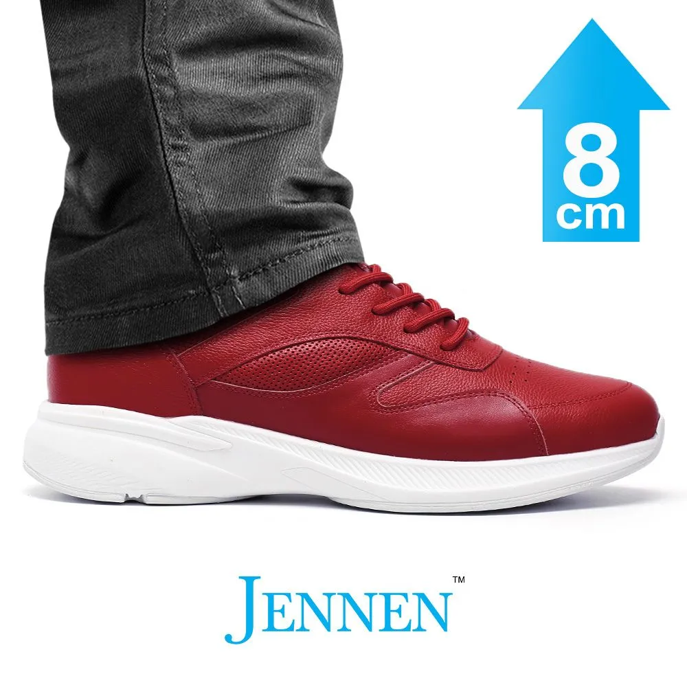 Mr. Pippen 8cm | 3.2 inches Bold Red Leather Instant Lift Sneakers